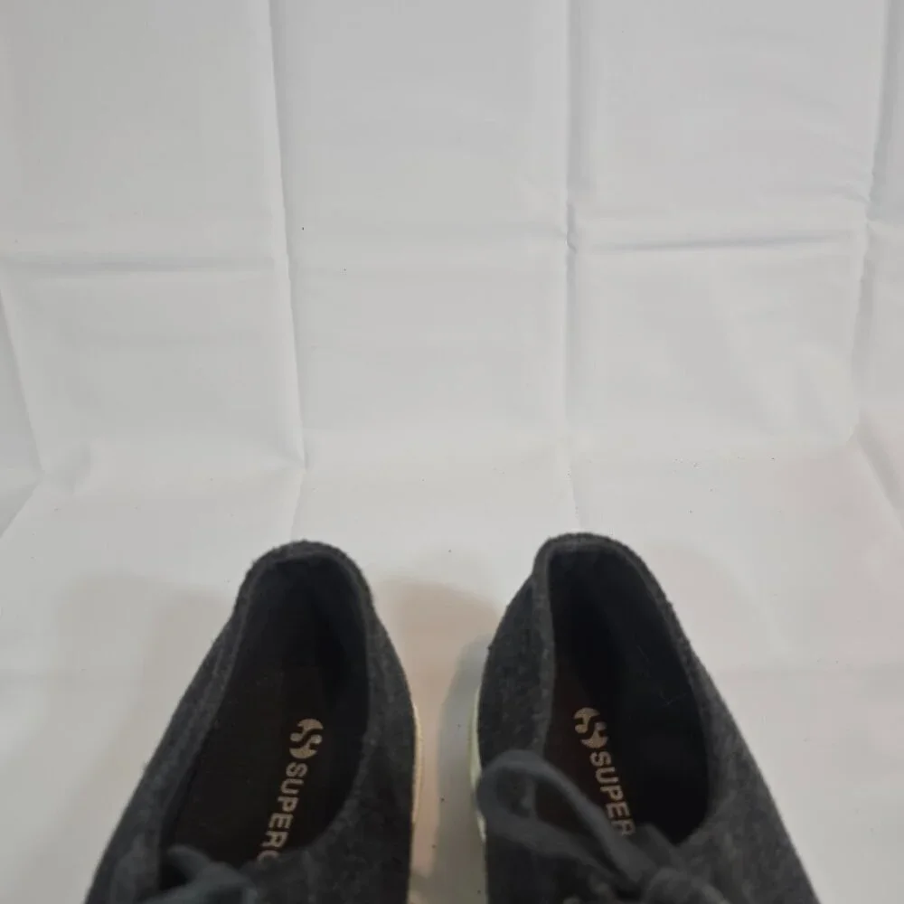 Superga Sneakers Women Size 8 Gray Fabric Lace Ups Casual Platform School